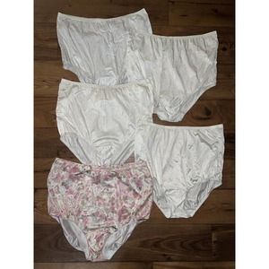 Vintage Vanity Fair Panties Women’s 7 Style 15-712 Floral White Panty Lot Brief